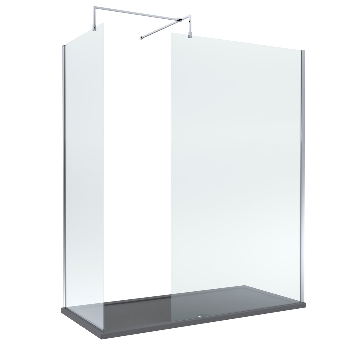 8mm Glass Walk In Wetroom Screens and Shower Tray - Choice of Size and Finish