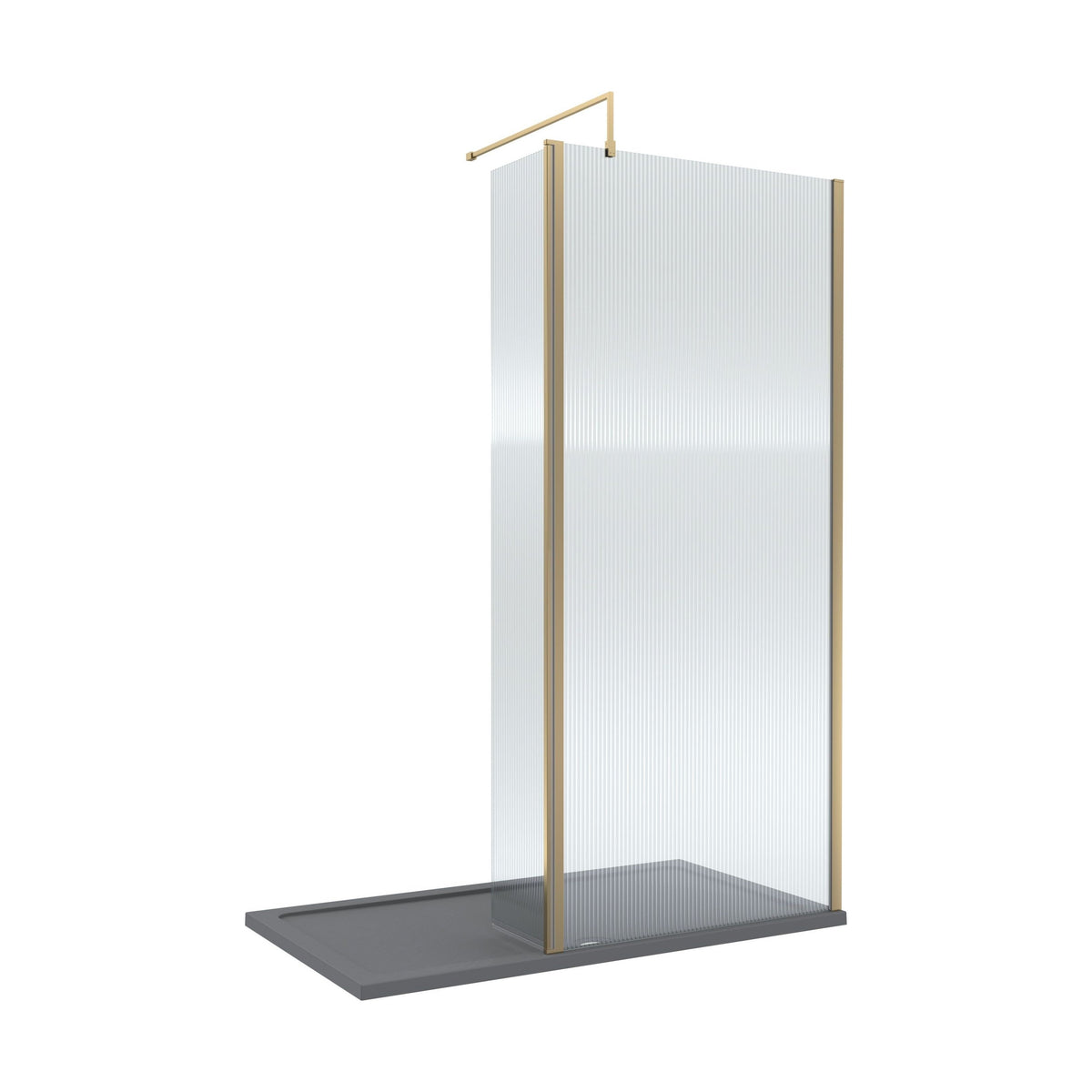 Hapi Walk In Screen Contemporary 8mm Fluted Glass Walk In Wetroom Screen and Hinged Return ...