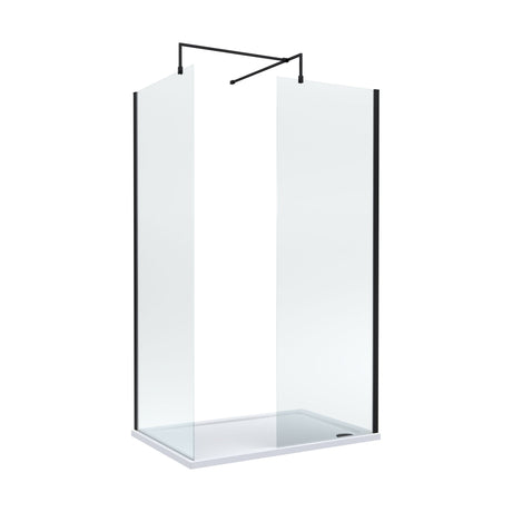 [BEZW185001MB] Balterley Walk-In Wetroom Bundle with Tray and Waste, 1200x700mm, Matt Black - Cutout