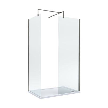 [BEZW185002GM] Balterley Walk-In Wetroom Bundle with Tray and Waste, 1200x800mm, Gunmetal - Cutout