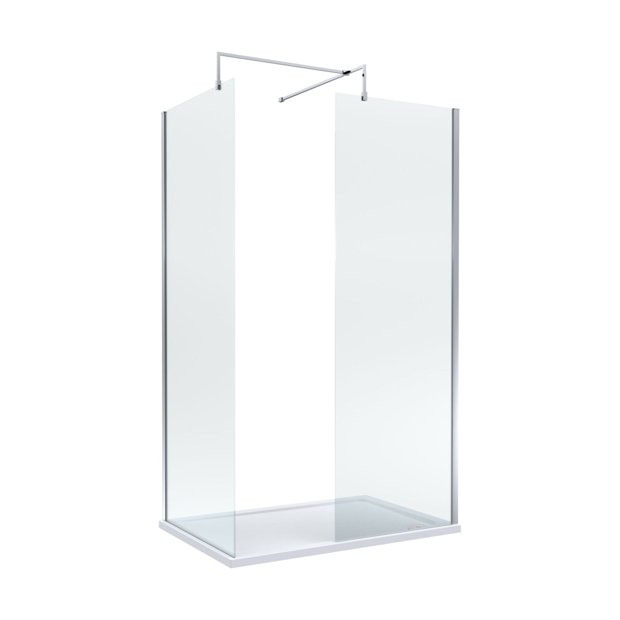 [BEZW185002] Contemporary Walk In Wetroom Shower Enclosure Bundle - Screens, Shower Tray and Waste, Choice of Size and Colour - Cutout