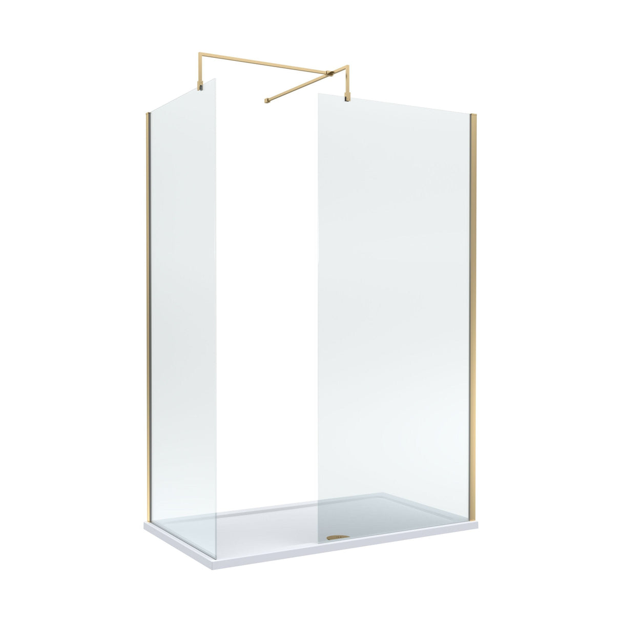 [BEZW185003BB] Contemporary Walk In Wetroom Shower Enclosure Bundle - Screens, Shower Tray and Waste, Choice of Size and Colour - Cutout