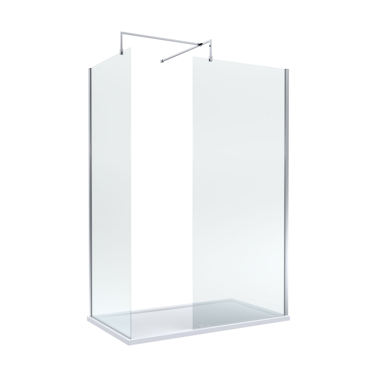 [BEZW185003] Contemporary Walk In Wetroom Shower Enclosure Bundle - Screens, Shower Tray and Waste, Choice of Size and Colour - Cutout