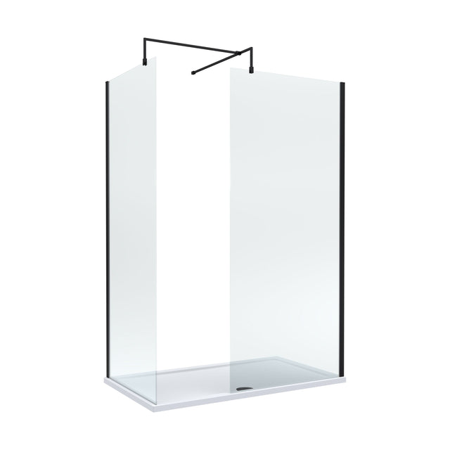 [BEZW185004MB] Balterley Walk-In Wetroom Bundle with Tray and Waste, 1400x800mm, Matt Black - Cutout