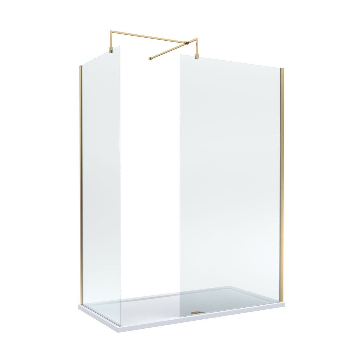 [BEZW185005BB] Contemporary Walk In Wetroom Shower Enclosure Bundle - Screens, Shower Tray and Waste, Choice of Size and Colour - Cutout