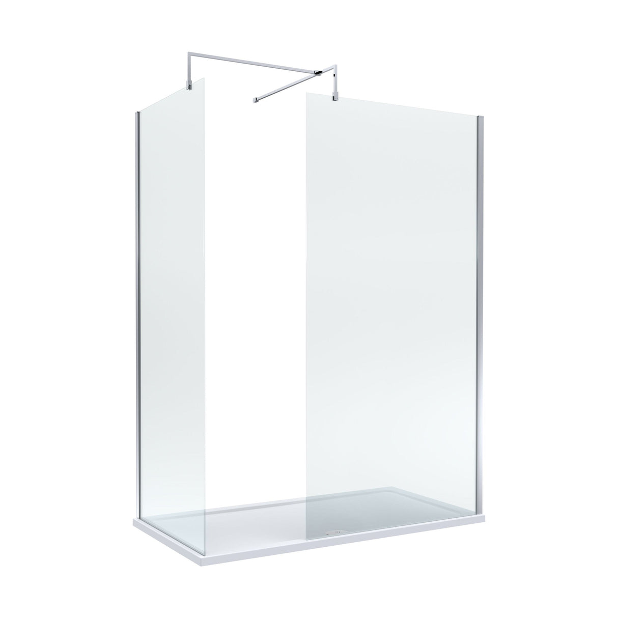 [BEZW185007] Contemporary Walk In Wetroom Shower Enclosure Bundle - Screens, Shower Tray and Waste, Choice of Size and Colour - Cutout