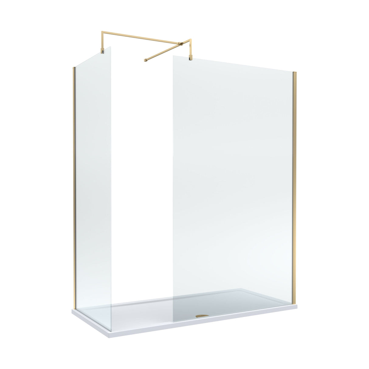 [BEZW185009BB] Contemporary Walk In Wetroom Shower Enclosure Bundle - Screens, Shower Tray and Waste, Choice of Size and Colour - Cutout