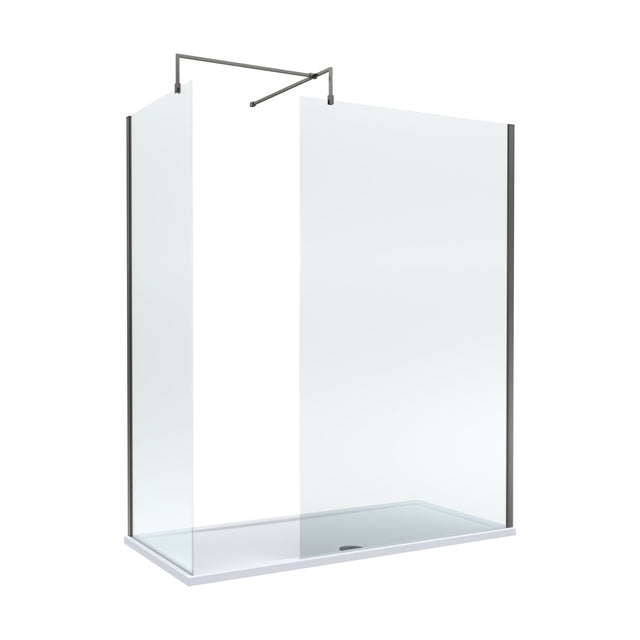 [BEZW185009GM] Balterley Walk-In Wetroom Bundle with Tray and Waste, 1700x700mm, Gunmetal - Cutout