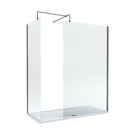[BEZW185010GM] Balterley Walk-In Wetroom Bundle with Tray and Waste, 1700x800mm, Gunmetal - Cutout