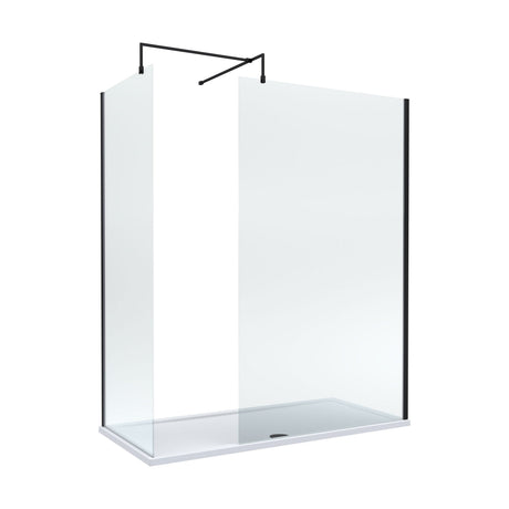 [BEZW185010MB] Balterley Walk-In Wetroom Bundle with Tray and Waste, 1700x800mm, Matt Black - Cutout