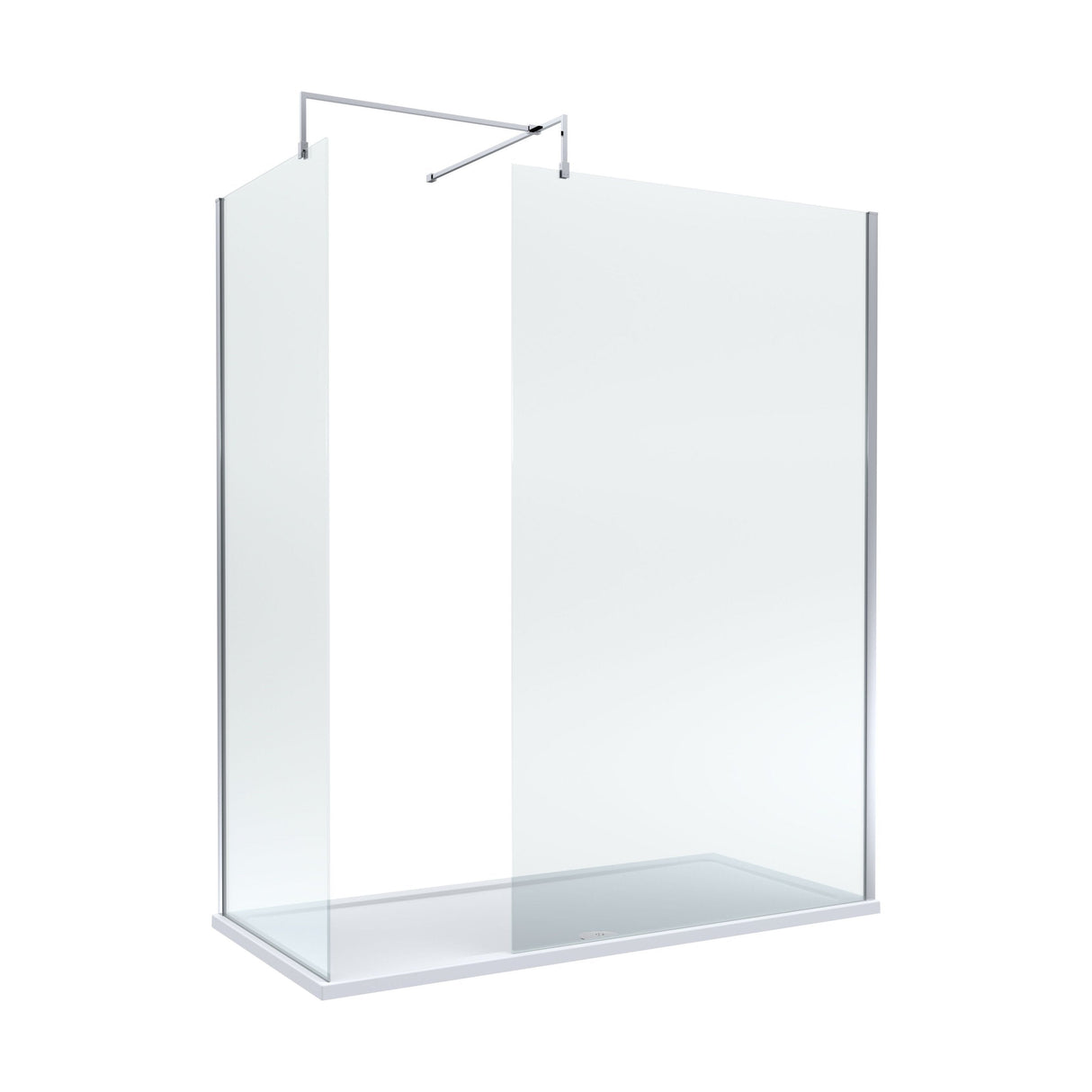 [BEZW185010] Contemporary Walk In Wetroom Shower Enclosure Bundle - Screens, Shower Tray and Waste, Choice of Size and Colour - Cutout