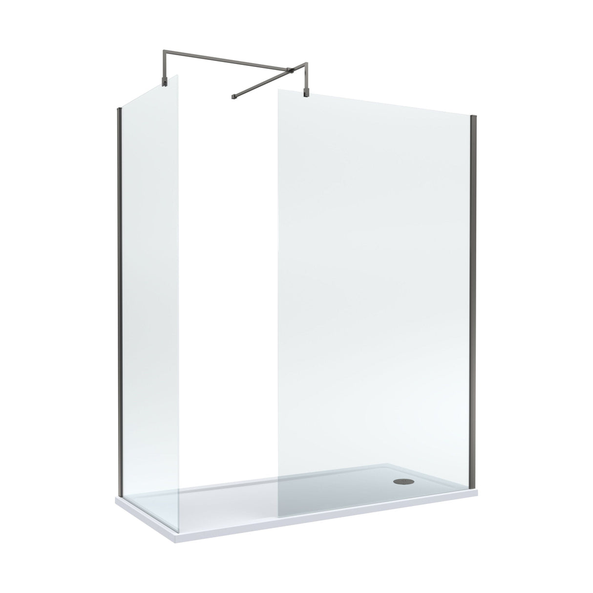 [BEZW185011GM] Balterley Walk-In Wetroom Bundle with Tray and Waste, 1700x700mm, Choice of Colour - Cutout
