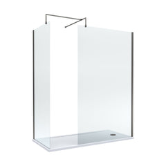 [BEZW185011GM] Balterley Walk-In Wetroom Bundle with Tray and Waste, 1700x700mm, Choice of Colour - Cutout