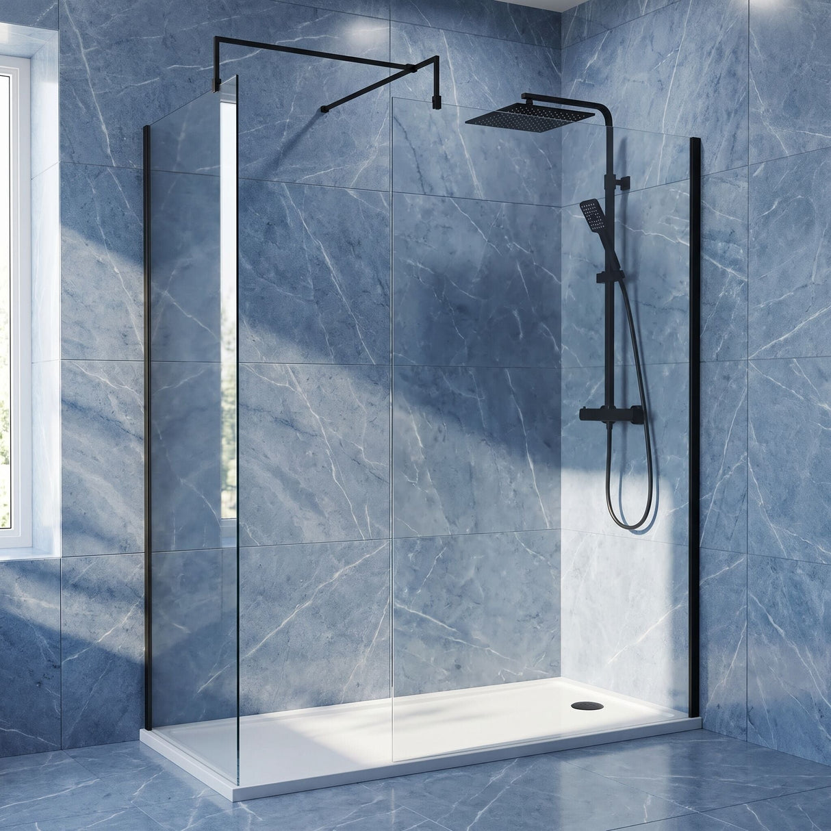 [BEZW185011MB] Balterley Walk-In Wetroom Bundle with Tray and Waste, 1700x700mm, Choice of Colour - Silo