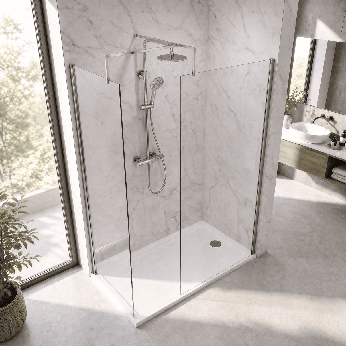 [BEZW185011] Balterley Walk-In Wetroom Bundle with Tray and Waste, 1700x700mm, Choice of Colour