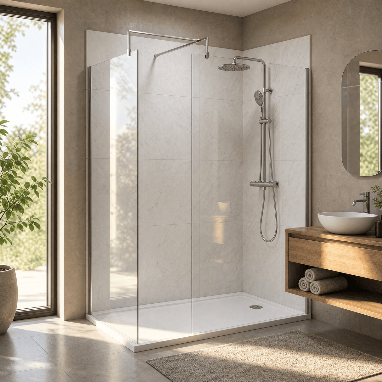 [BEZW185011] Balterley Walk-In Wetroom Bundle with Tray and Waste, 1700x700mm, Choice of Colour