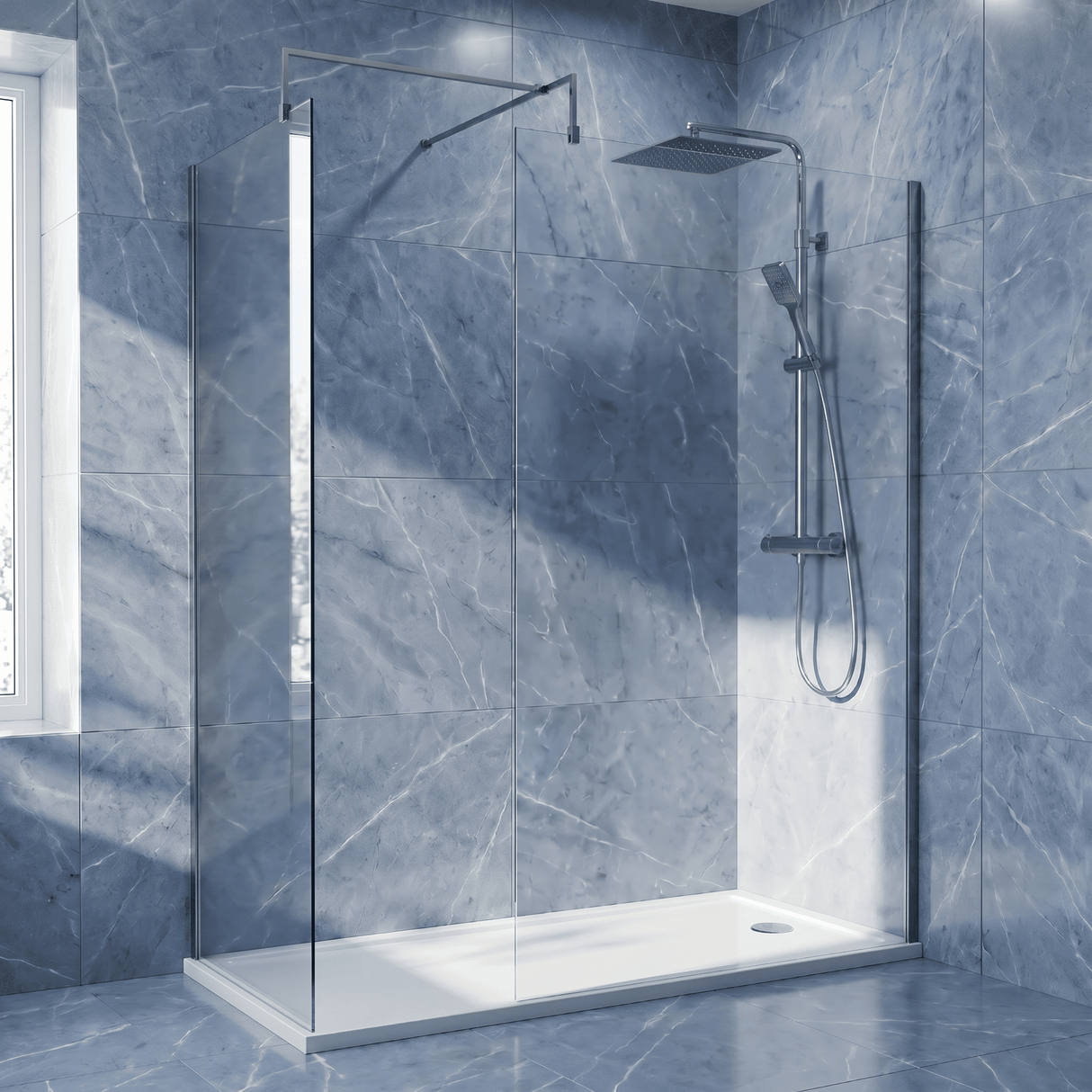 [BEZW185011] Balterley Walk-In Wetroom Bundle with Tray and Waste, 1700x700mm, Choice of Colour - Silo