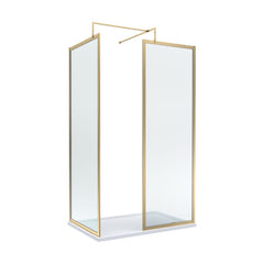 [BEZW185012BB] Contemporary Full Outer Frame Walk In Wetroom Shower Enclosure Bundle - Screens, Shower Tray and Waste, Choice of Size and Colour - Cutout