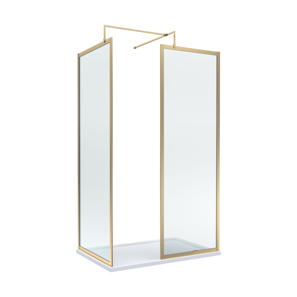 [BEZW185013BB] Contemporary Full Outer Frame Walk In Wetroom Shower Enclosure Bundle - Screens, Shower Tray and Waste, Choice of Size and Colour - Cutout