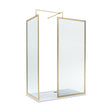 [BEZW185014BB] Balterley Framed Walk-In Wetroom Bundle with Tray and Waste, 1400x700mm, Brushed Brass - Cutout