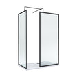 [BEZW185014MB] Balterley Framed Walk-In Wetroom Bundle with Tray and Waste, 1400x700mm, Matt Black - Cutout