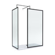 [BEZW185019MB] Balterley Framed Walk-In Wetroom Bundle with Tray and Waste, 1600x800mm, Matt Black - Cutout