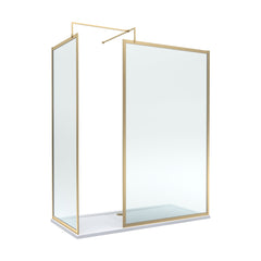 [BEZW185021BB] Contemporary Full Outer Frame Walk In Wetroom Shower Enclosure Bundle - Screens, Shower Tray and Waste, Choice of Size and Colour - Cutout