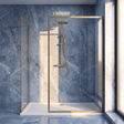 [BEZW185022BB] Balterley Framed Walk-In Wetroom Bundle with Tray and Waste, 1700x700mm, Brushed Brass - Silo