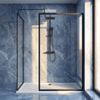 [BEZW185022MB] Balterley Framed Walk-In Wetroom Bundle with Tray and Waste, 1700x700mm, Matt Black - Silo