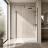 [BEZW185023GM] Fluted Walk-In Wetroom Bundle with Screens, Shower Tray and Waste, Choice of Size and Colour - Silo