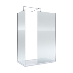 [BEZW185023] Fluted Walk-In Wetroom Bundle with Screens, Shower Tray and Waste, Choice of Size and Colour - Cutout