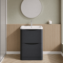 [BFAC1401A] Dunwood Contemporary 2 Drawer Floor Standing Vanity Basin Unit, Choice of Size and Colour