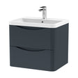 [BFAC1402] Balterley Arch Wall Hung 2 Drawer Bathroom Vanity Unit & Polymarble Basin, Dark Grey, 550mm - Cutout