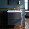 [BFAC1402] Dunwood Wall Hung 2 Drawer Vanity Unit with Polymarble Basin, Choice of Size and Colour - Silo