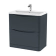 [BFAC1403] Balterley Arch Floor Standing 2 Drawer Bathroom Vanity Unit & Polymarble Basin, Dark Grey, 755mm - Cutout