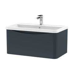 [BFAC1406] Dunwood Wall Hung 1 Drawer Vanity Unit with Polymarble Basin, Choice of Size and Colour - Cutout