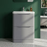 [BFAC201] Dunwood Floor Standing 2 Drawer Vanity Unit with Polymarble Basin, Choice of Size and Colour - Silo
