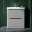 [BFAC203A] Dunwood Contemporary 2 Drawer Floor Standing Vanity Unit with Basin, Satin Grey, 800mm - Silo