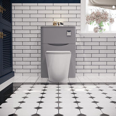 [BFAC241] Balterley Arch Modern Bathroom Floor Standing Concealed Cistern Toilet Unit, Satin Grey, 550mm - Lifestyle 1