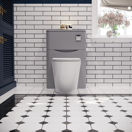 [BFAC241] Balterley Arch Modern Bathroom Floor Standing Concealed Cistern Toilet Unit, Satin Grey, 550mm - Lifestyle 1
