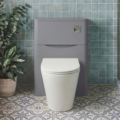[BFAC241] Balterley Arch Modern Bathroom Floor Standing Concealed Cistern Toilet Unit, Satin Grey, 550mm - Silo