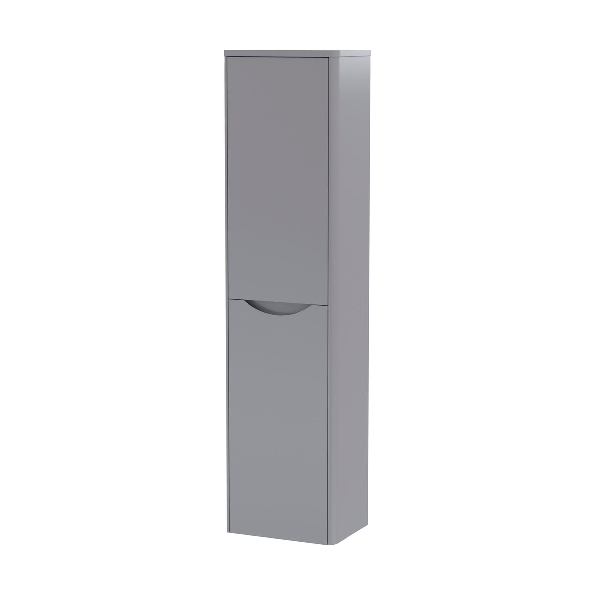 [BFAC262] Balterley Arch Modern Bathroom 1 Soft Close Door Wall Hung Tall Cabinet, Satin Grey, 356mm - Cutout