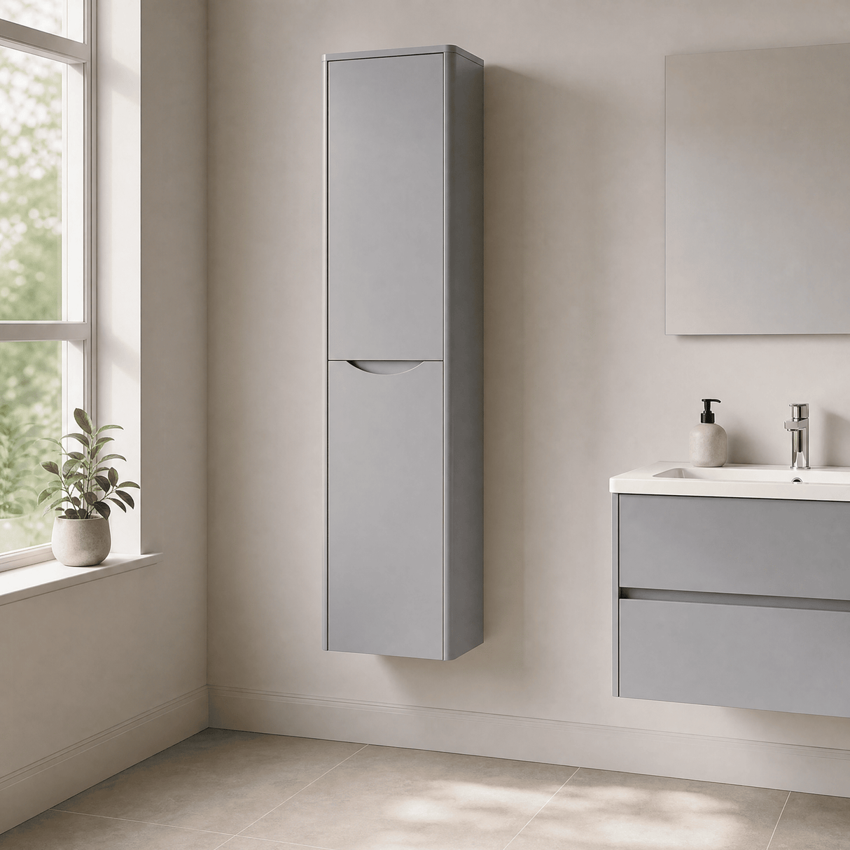 [BFAC262] Dunwood Wall Hung 2 Door Tall Unit, 356mm, Choice of Colour