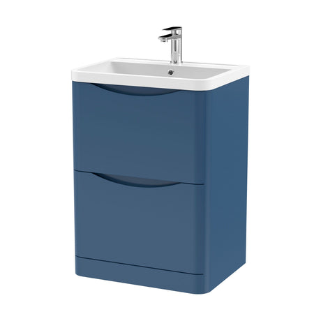 [BFAC301] Dunwood Floor Standing 2 Drawer Vanity Unit with Polymarble Basin, Choice of Size and Colour - Cutout