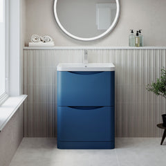 [BFAC301] Dunwood Floor Standing 2 Drawer Vanity Unit with Polymarble Basin, Choice of Size and Colour