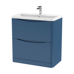 [BFAC303] Dunwood Floor Standing 2 Drawer Vanity Unit with Polymarble Basin, Choice of Size and Colour - Cutout