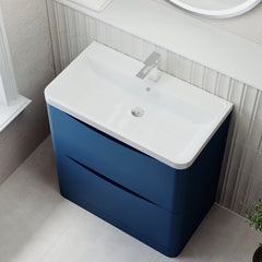 [BFAC303] Dunwood Floor Standing 2 Drawer Vanity Unit with Polymarble Basin, Choice of Size and Colour