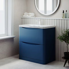 [BFAC303] Dunwood Floor Standing 2 Drawer Vanity Unit with Polymarble Basin, Choice of Size and Colour