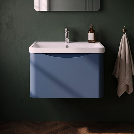 [BFAC305] Dunwood Wall Hung 1 Drawer Vanity Unit with Polymarble Basin, Choice of Size and Colour - Silo