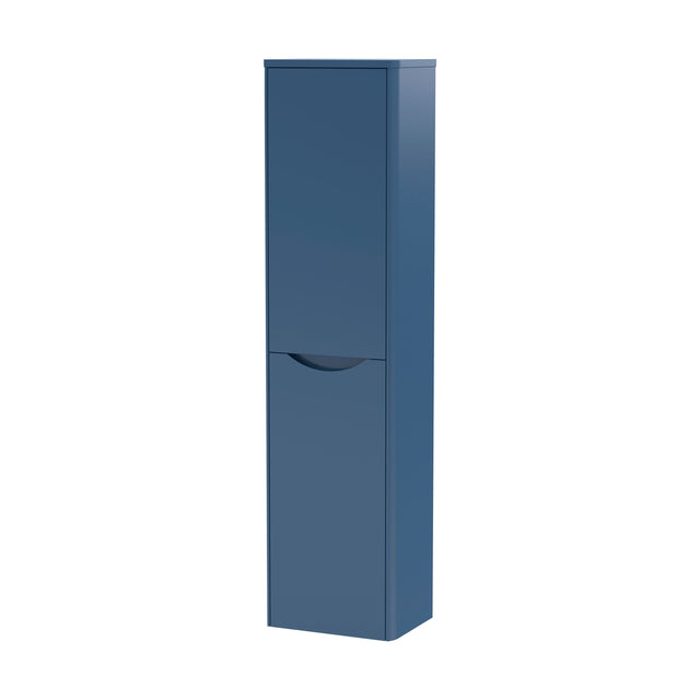 [BFAC362] Balterley Arch Modern Bathroom 1 Soft Close Door Wall Hung Tall Cabinet, Satin Blue, 356mm - Cutout